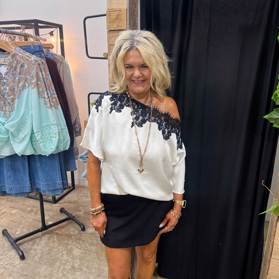 Haven Blouse - Black Lace