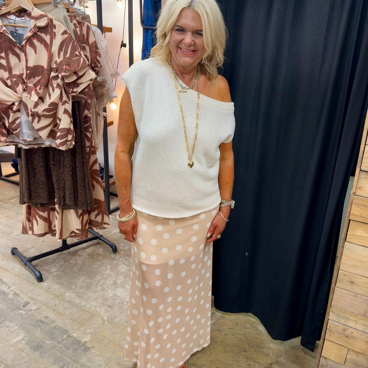 Icon Polka Skirt - Caramel - Size 8 & 14
