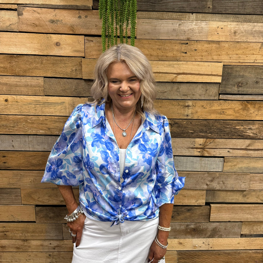Haven Blouse - Blue SIZE 8