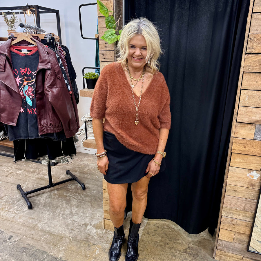 Addison Knit Top - Rust