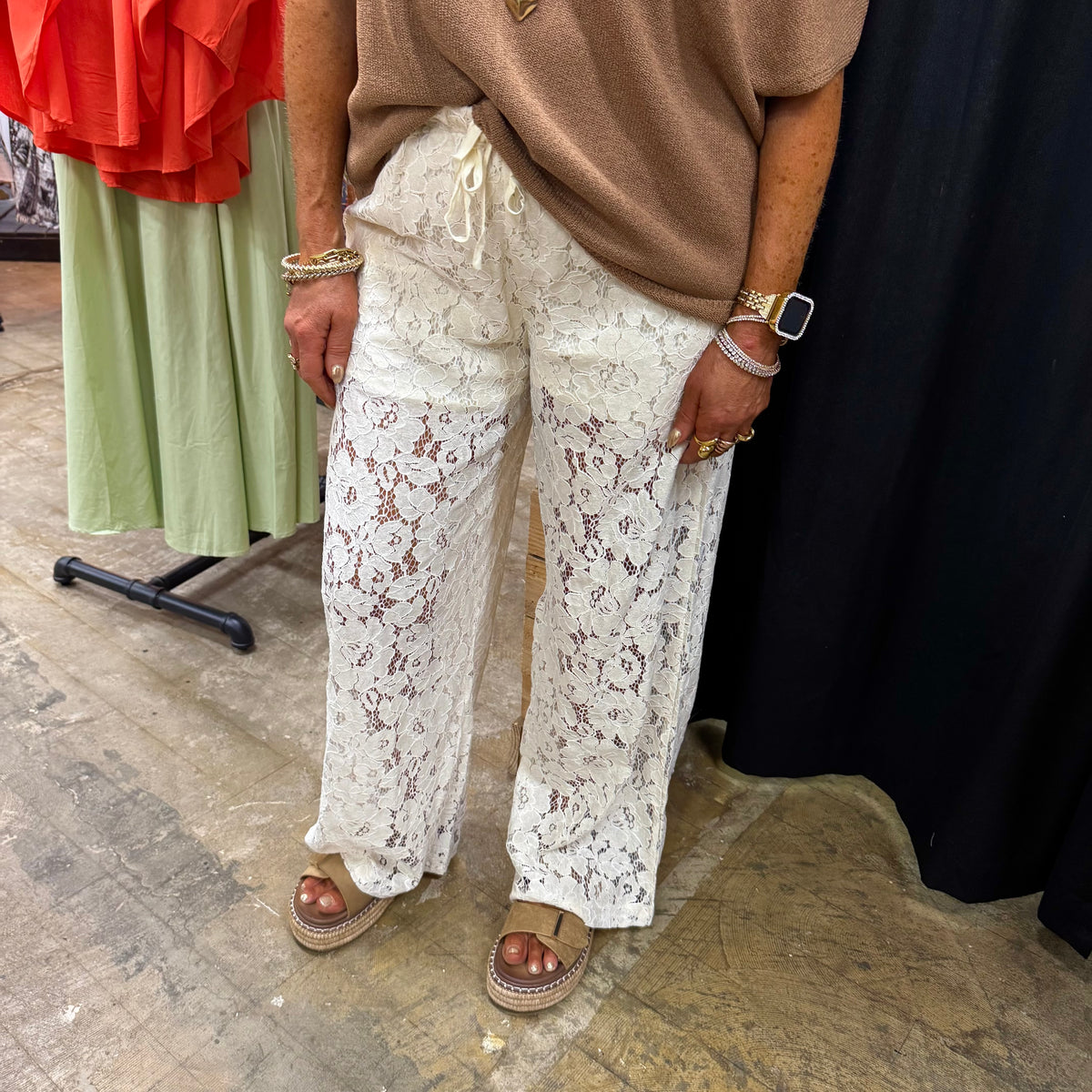 Lace Pants - Cream