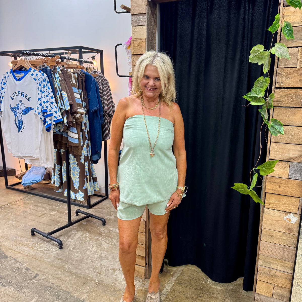 By Frankie Strapless Set - Sage