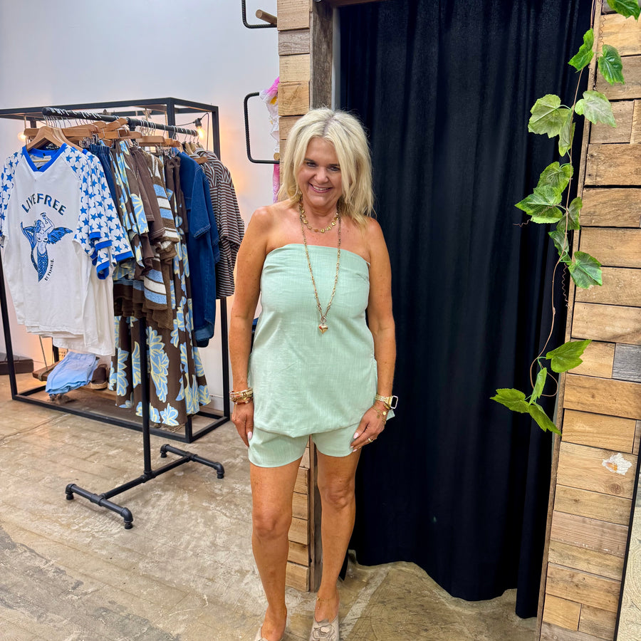 By Frankie Strapless Set - Sage