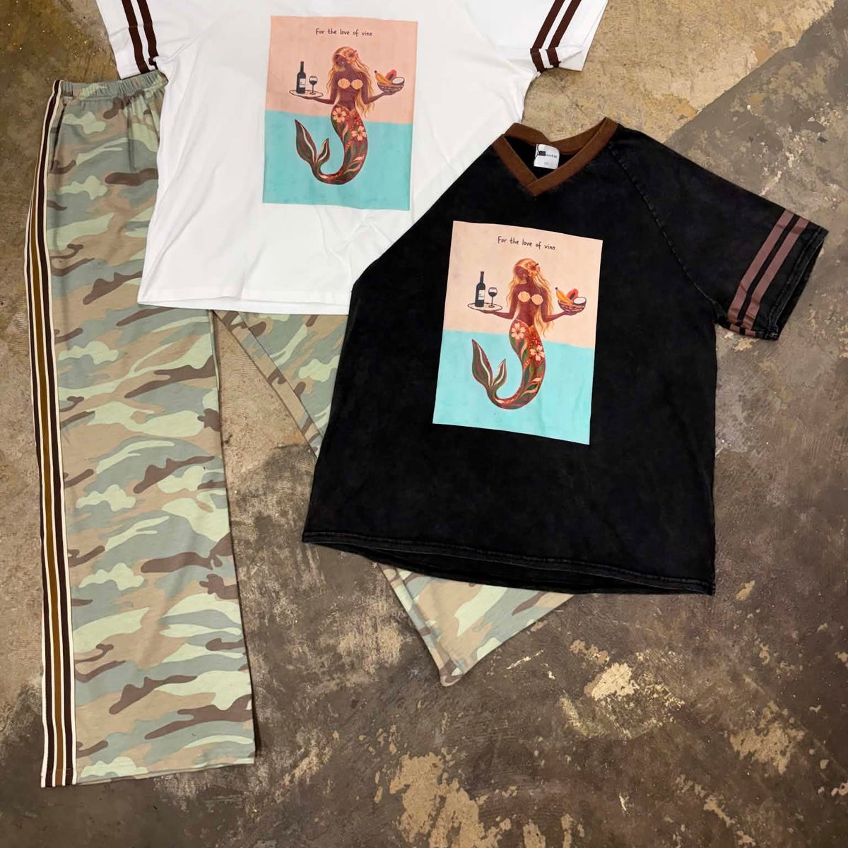 By Frankie Camo Racer Pants - Choc Stripe Pants