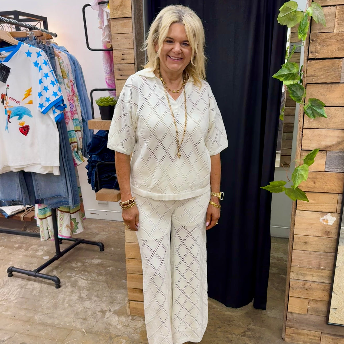 Friday Knit Pants - Cream