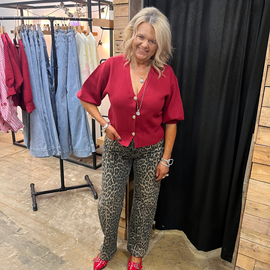 Vegas Leopard Jeans - Dark