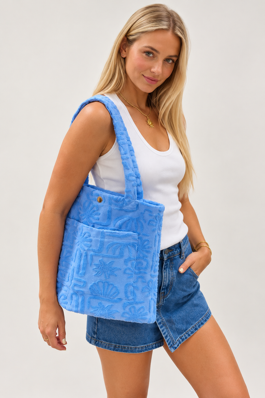 By Frankie Towel Tote Bag - Sky
