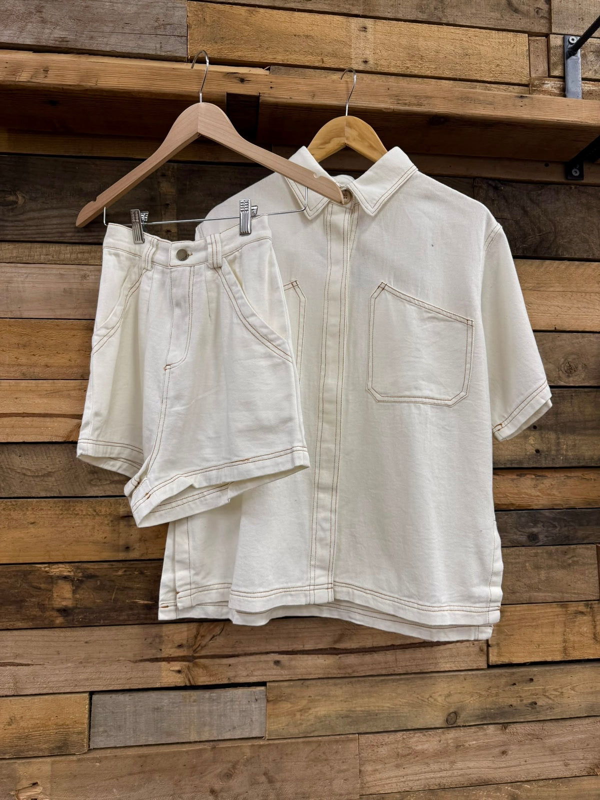 By Frankie Denim Set - White