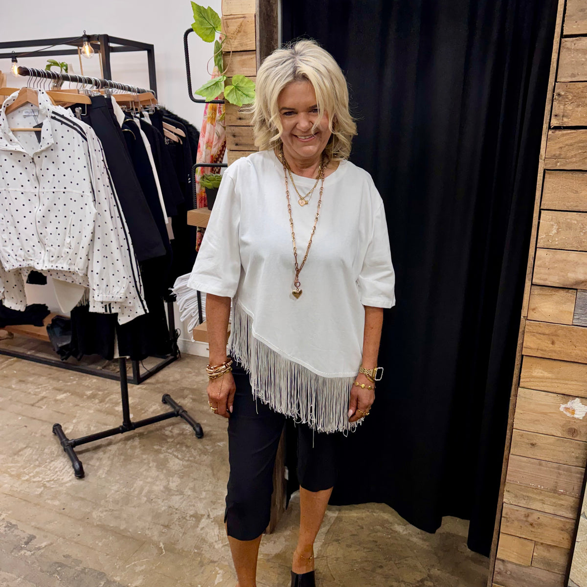 Fringe Tee - White