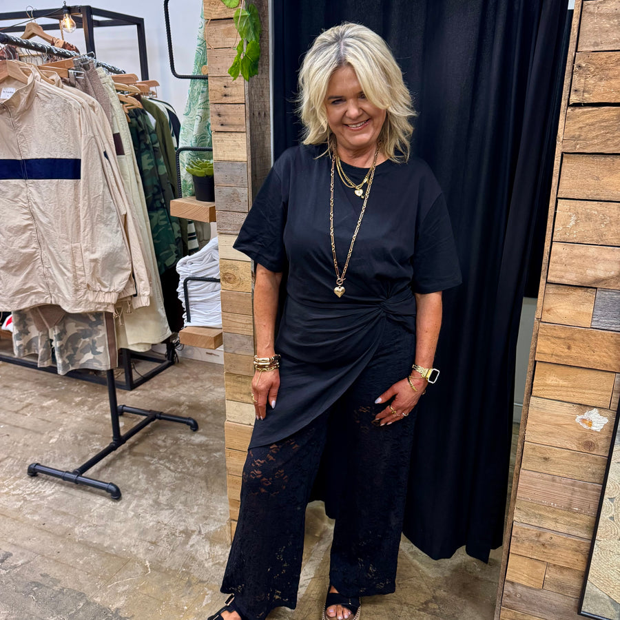 Bradley Lace Pants - Black