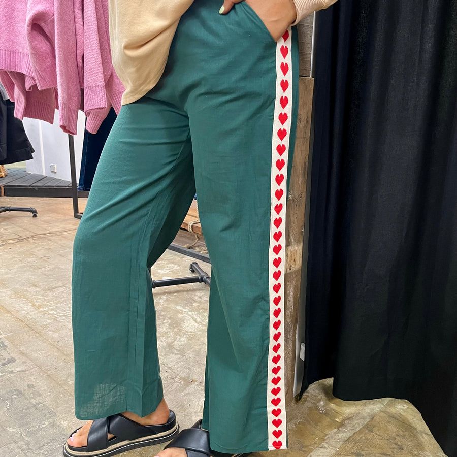 Adi Heart Pants - Emerald