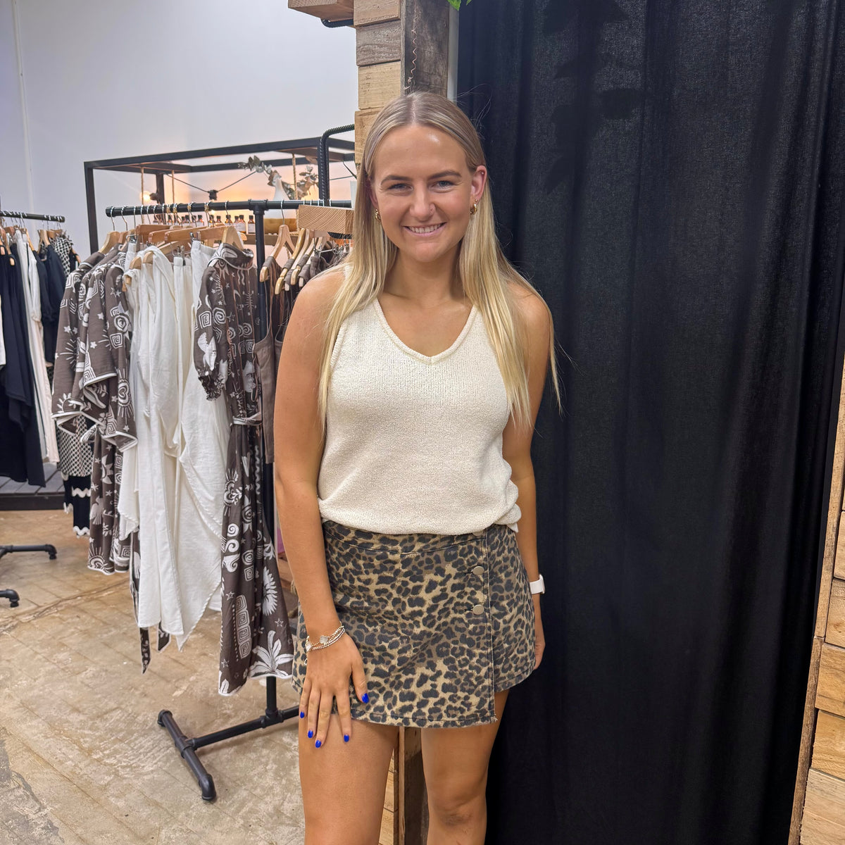 Portia Leopard Skort