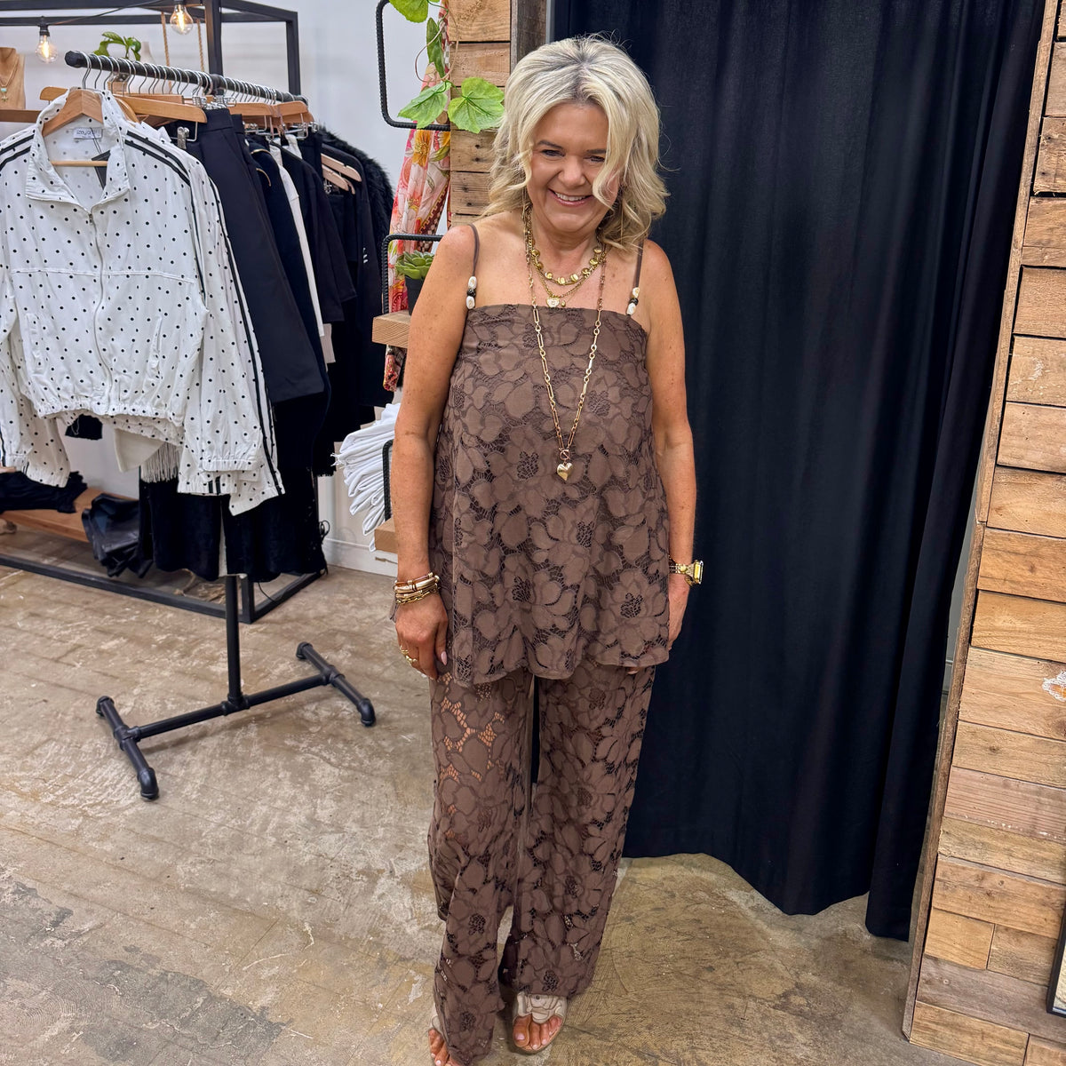 By Frankie Floral Lace Set - Choc