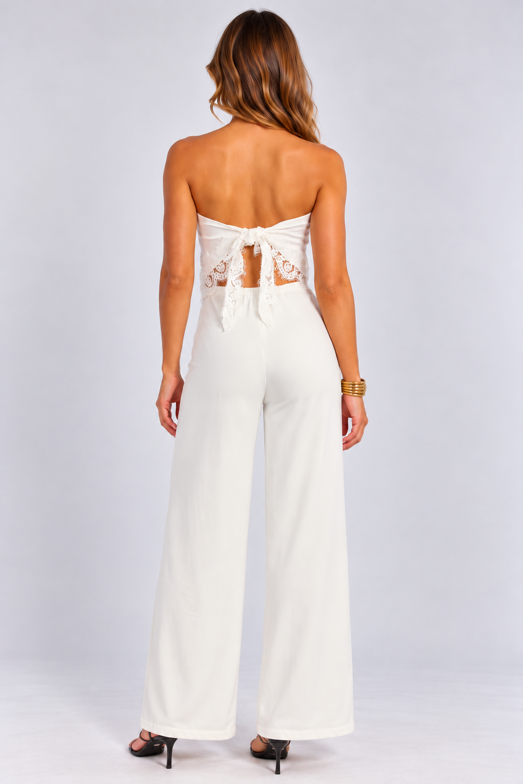 Brooklyn Lace Pant Set - White